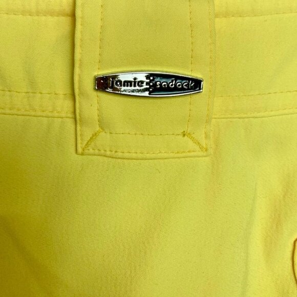 Jamie Sadock Golf Tennis Mini Skort/Skirt Neon Yellow Pockets Size 4 Spandex - Picture 6 of 8